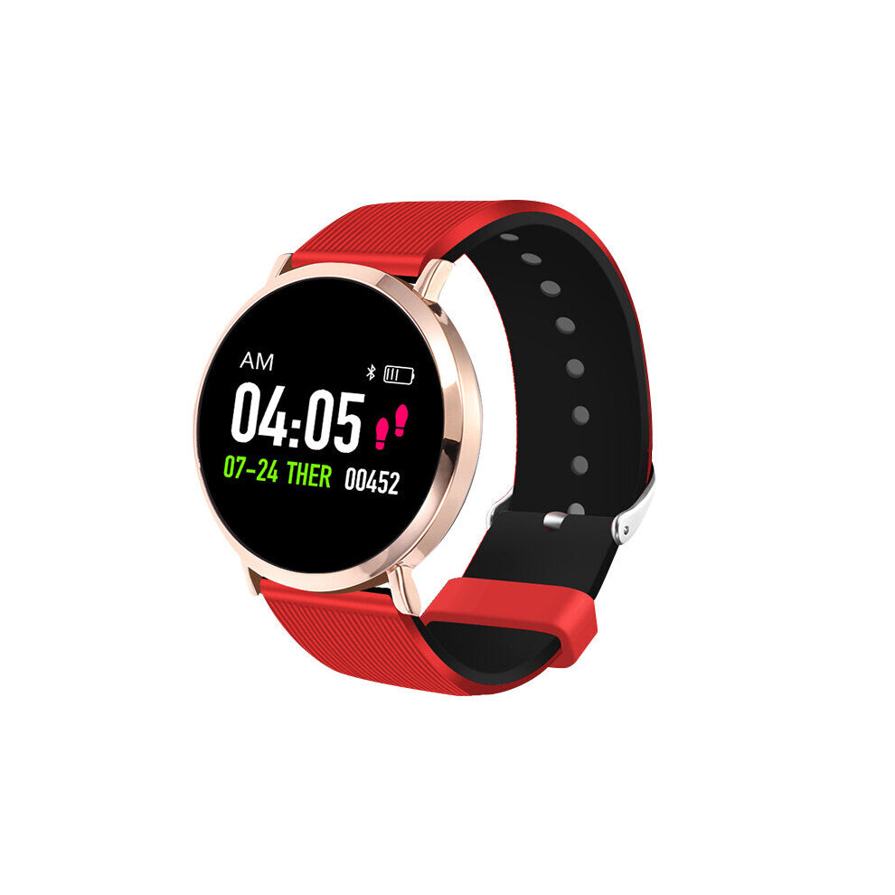(Rose ) Continuous Heart Rate Blood Pressure Sleep Monitor Information Push Anti-Lost Smart Watch Gold 9495687791821