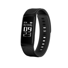 (Black) Smart Bracelet Heart Rate Monitor Blood Pressure IP 67 Waterproof Watch for Android IOS