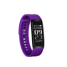 (Purple) Smart Bracelet Heart Rate Monitor Blood Pressure IP 67 Waterproof Watch for Android IOS