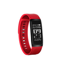 (Red) Smart Bracelet Heart Rate Monitor Blood Pressure IP 67 Waterproof Watch for Android IOS