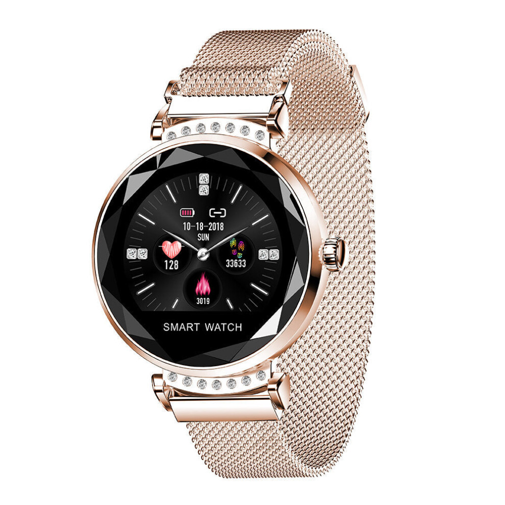 (Rose Gold) 3D Dial Case UI Display Women Bracelet Watch Heart Rate Blood Pressure Monitor Smart Watch