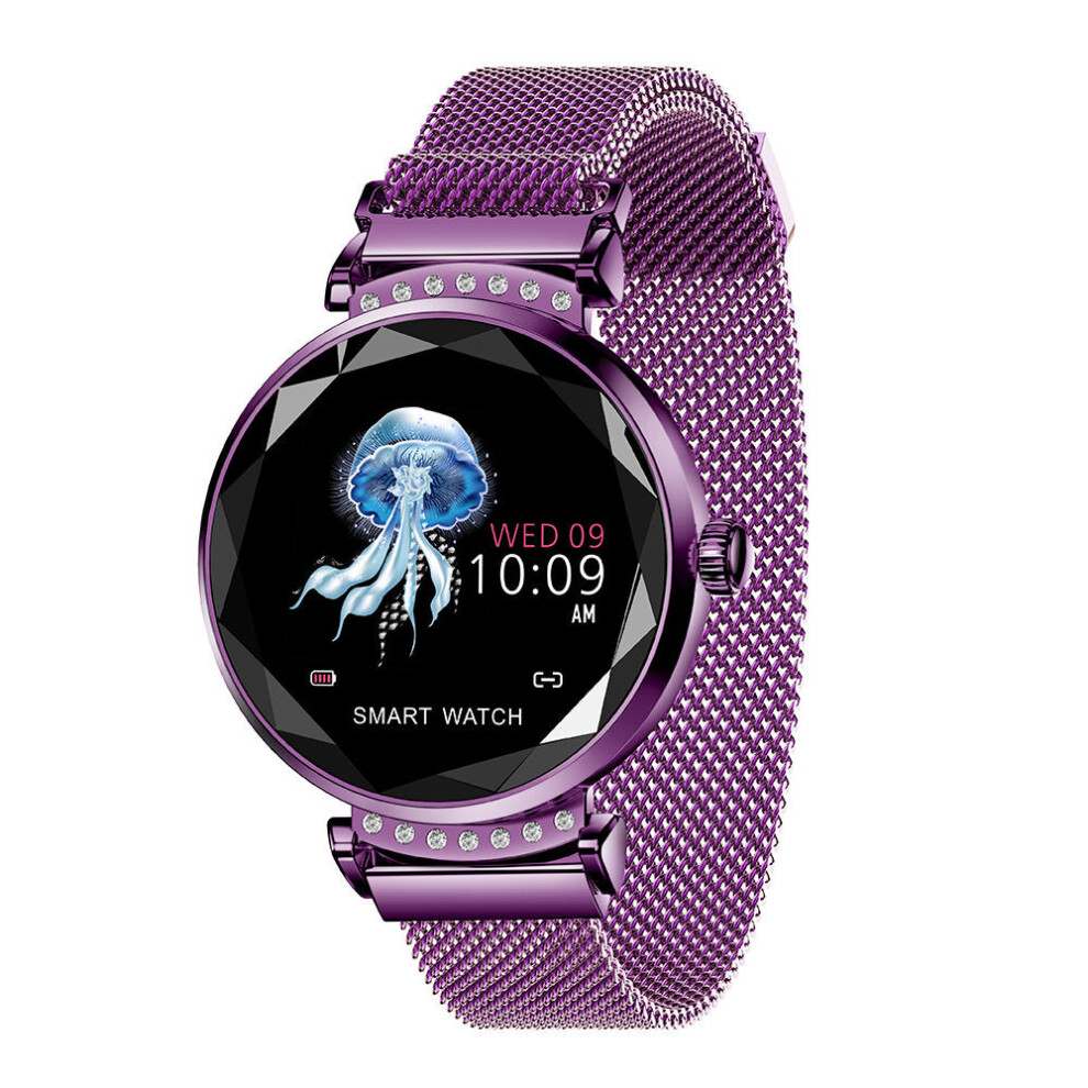 (Purple) 3D Dial Case UI Display Women Bracelet Watch Heart Rate Blood Pressure Monitor Smart Watch