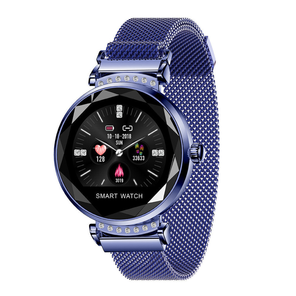 (Blue) 3D Dial Case UI Display Women Bracelet Watch Heart Rate Blood Pressure Monitor Smart Watch