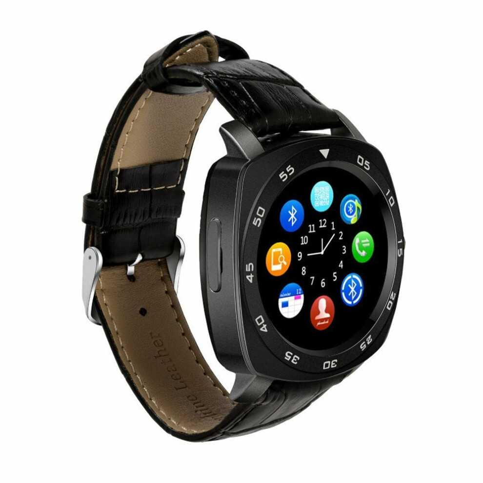 (Black) Pedometer HD Camera SMS Anti-lost Bluetooth Music 2G Phone Call Smart Sports Watch