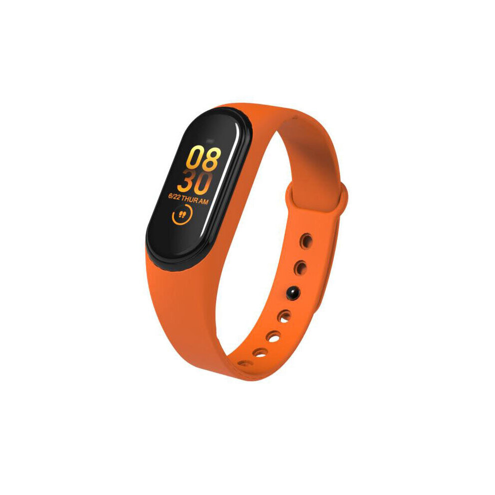 (Orange) Heart Rate Blood Pressure O2 Monitor Multi-sport Modes Call Rejection Fitness Tracker Smart Watch