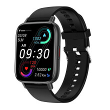 (Black) 1.69 inch IPS Full Touch Screen HD Bluetooth Calling Heart Rate Blood Pressure Oxygen Monitor Multiple Dials IP67 Waterproof Smart Watch
