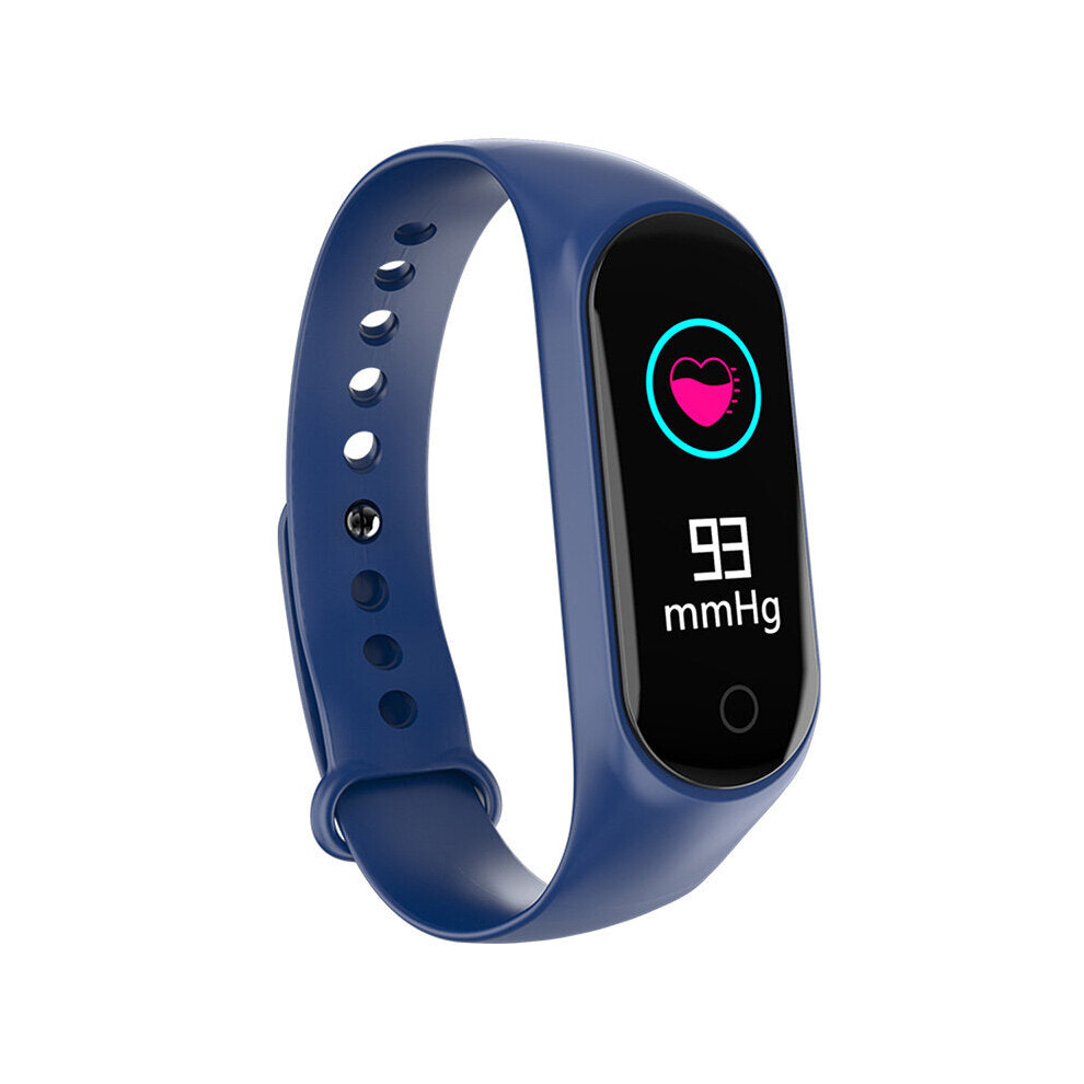 (Blue) Heart Rate Blood Pressure O2 Monitor Multi-sport Modes Call Rejection USB Charging Smart Watch