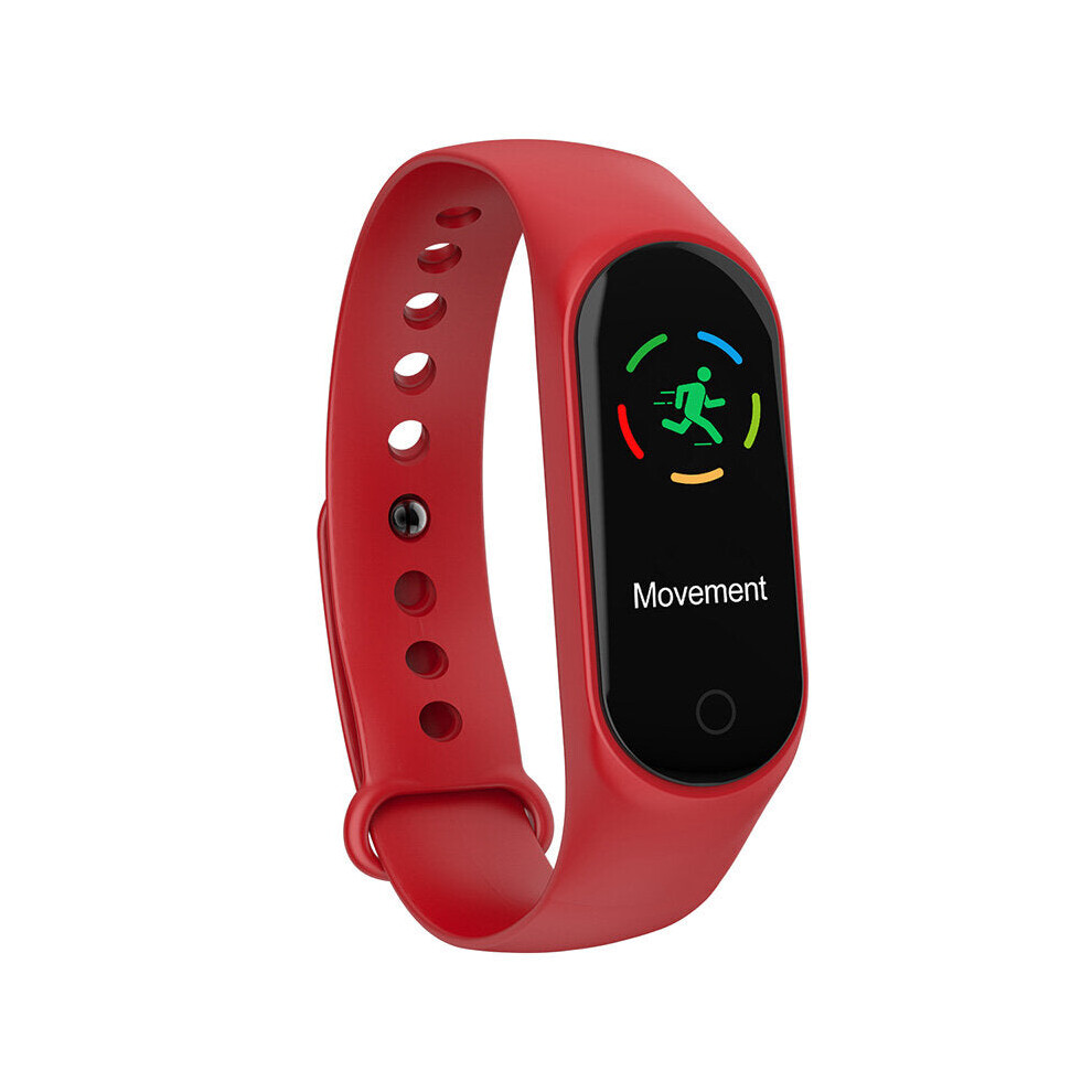 (Red) Heart Rate Blood Pressure O2 Monitor Multi-sport Modes Call Rejection USB Charging Smart Watch