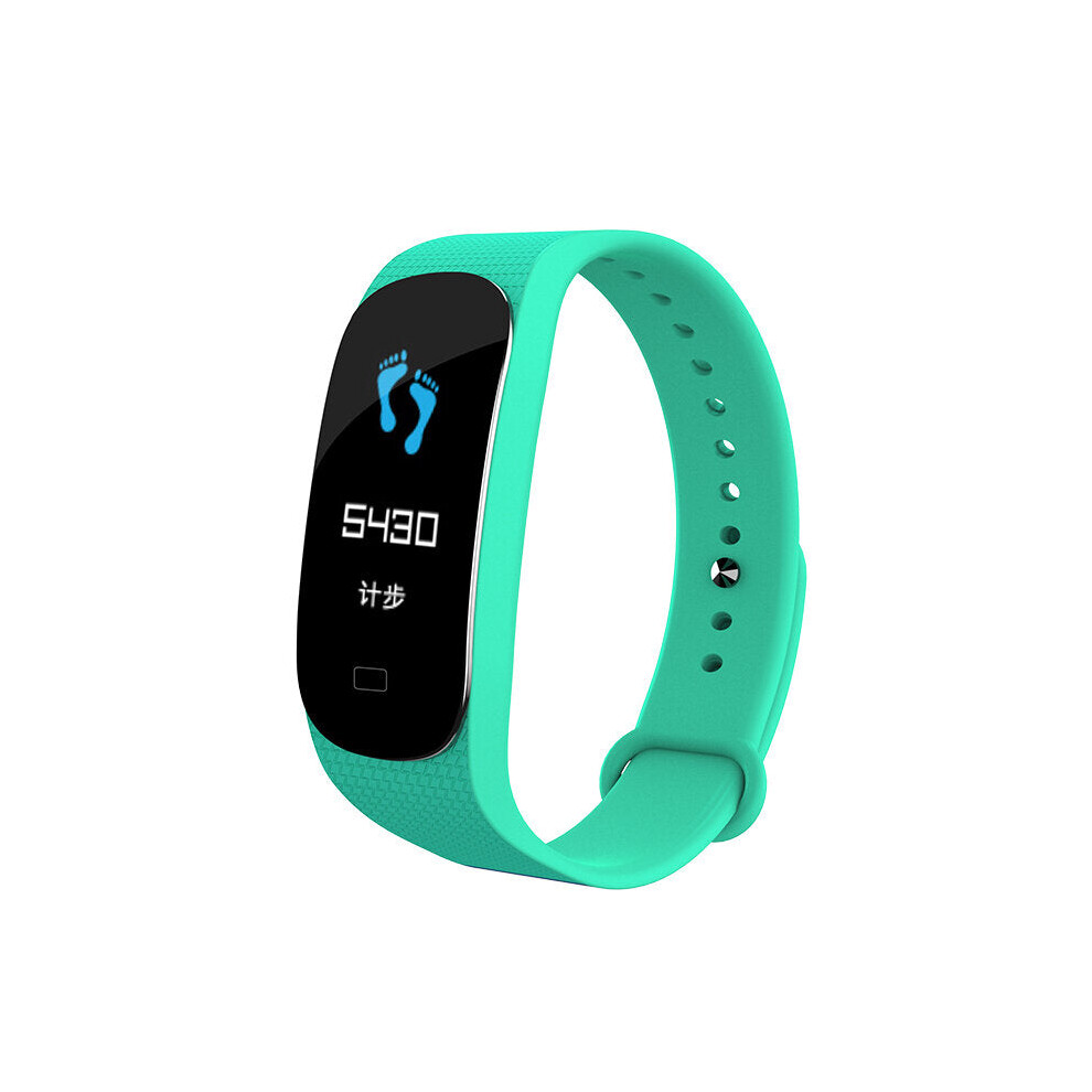 (Green) Colorful Smart Bracelet HR Blood Pressure Monitor 0.96 TFT Color Display Watch for Android IOS