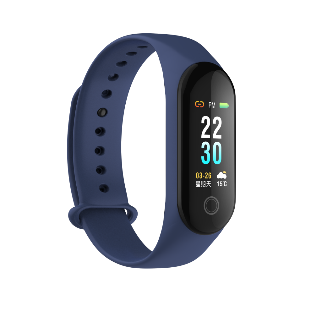 (Blue) Single Touch Blood Pressure Sms Reminder Remote Camera Weather Forecast Smart Watch Band Blue 9495687792750