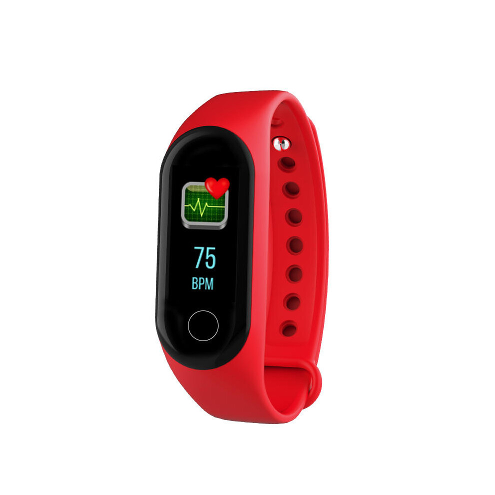 (Red) Color Display Information Reminder Continuous Heart Rate Large Battery Usb Charging Smart Watch Red 9495687792675