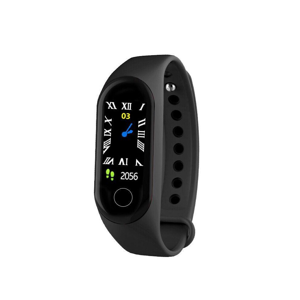 (Black) Color Display Information Reminder Continuous Heart Rate Large Battery Usb Charging Smart Watch Black 9495687792668