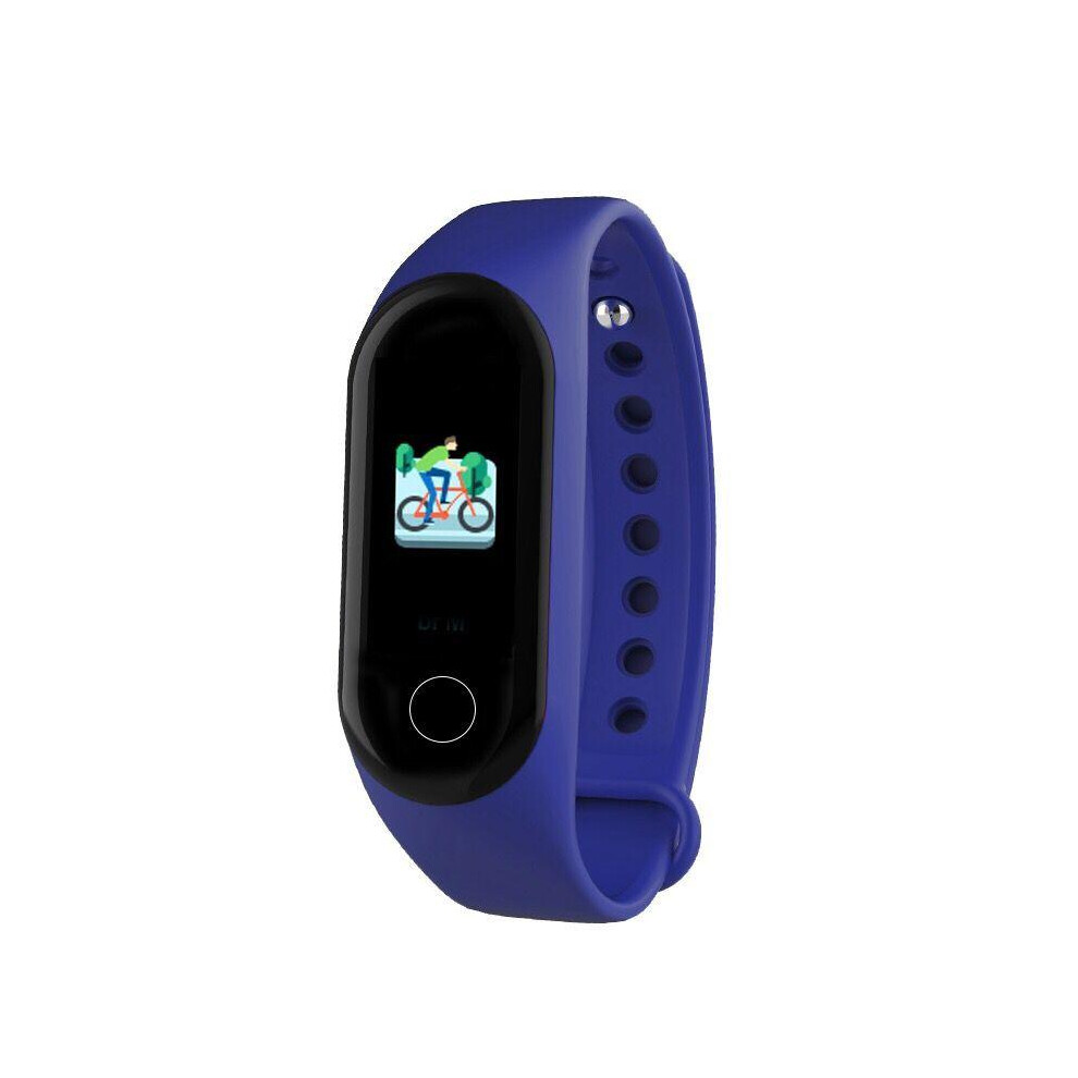 (Blue) Color Display Information Reminder Continuous Heart Rate Large Battery Usb Charging Smart Watch Blue 9495687792682
