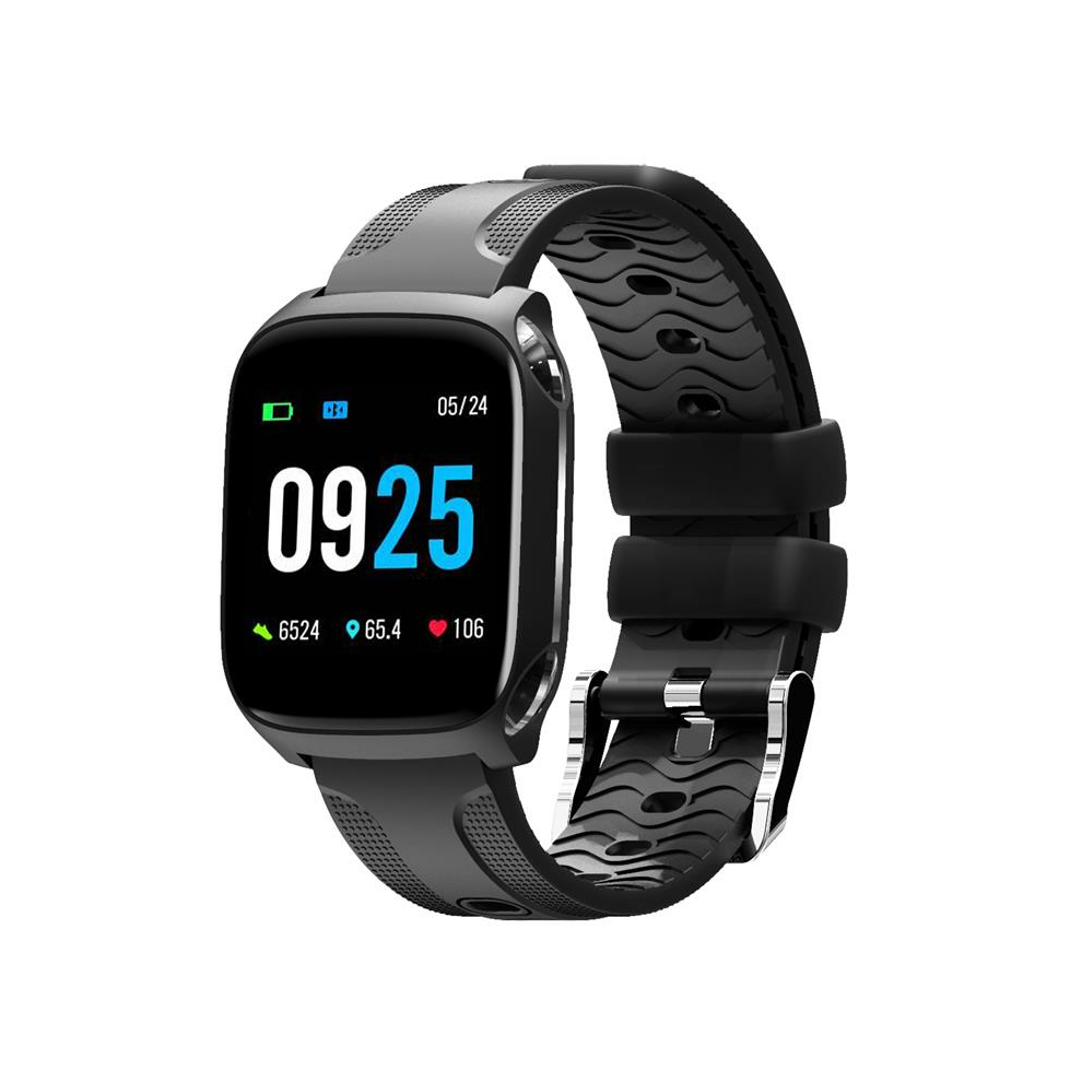 (Black) 1.3 'Big Multi-touch Screen Dynamic HR Blood Pressure Music Control Fitness Tracker Smart Watch