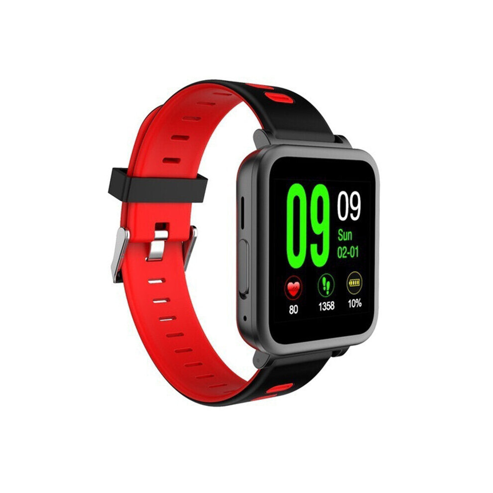 (Red) 1.54 inch IPS Full Touch Screen Heart Rate Sleep Monitor Multi-function Pedometer Smart Watch