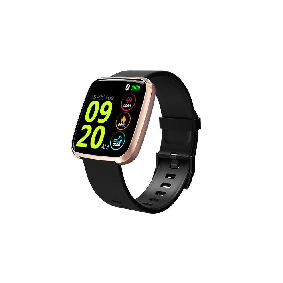 (Rose ) 1.3Inch Large View Heart Rate Blood Pressure Oxygen Monitor Smart Reminder Smart Watch Gold 9495687793665