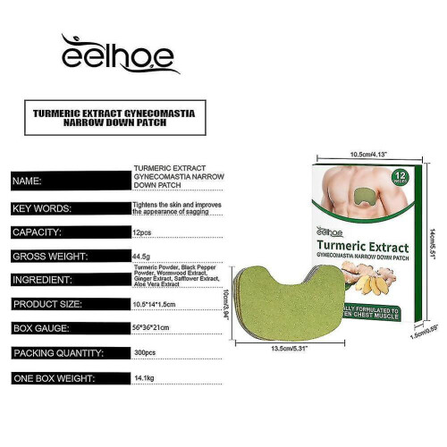 Turmeric Extract Gynecomastia Narrow Down Patch 12pcs 2