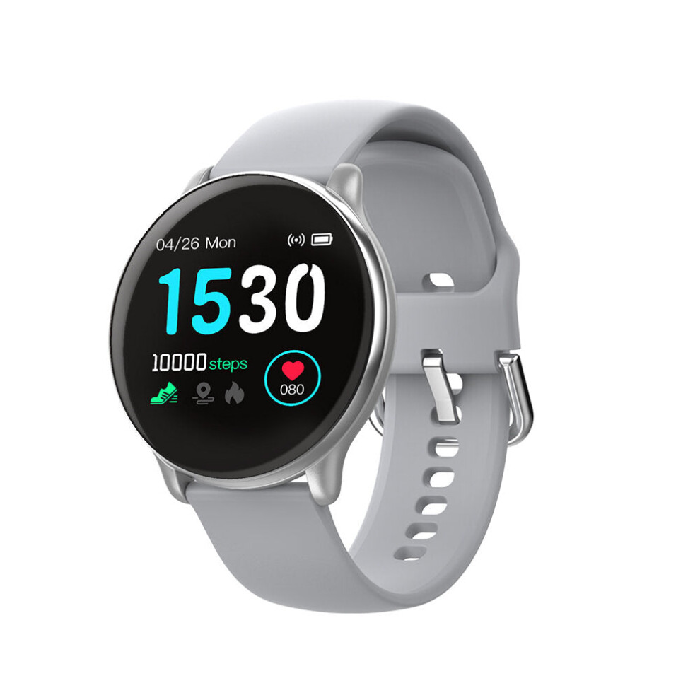 (-Silicone) Dynamic Ui Display Wristband Heart Rate And Blood Pressure Monitor Music Control Smart Watch Silver 9495687793702