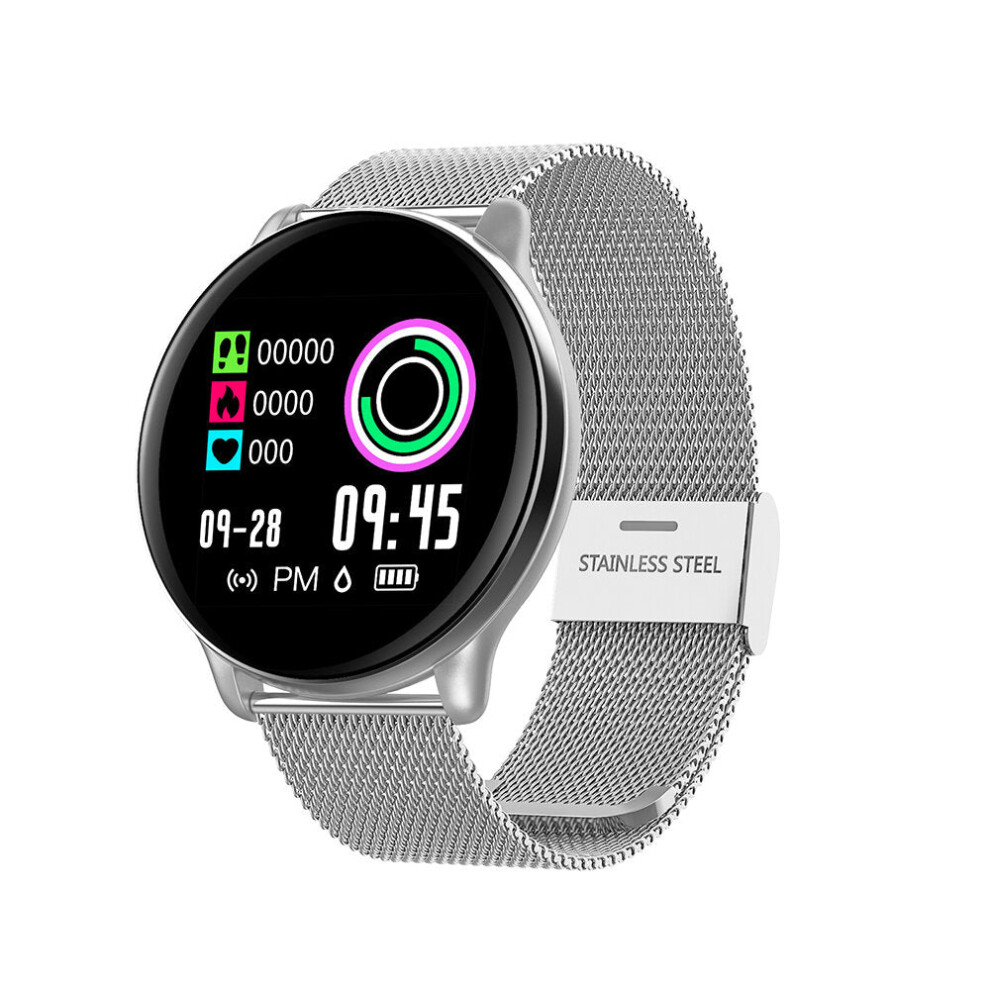 (-Silicone) Dynamic Ui Display Wristband Heart Rate And Blood Pressure Monitor Music Control Smart Watch Pink 9495687793740