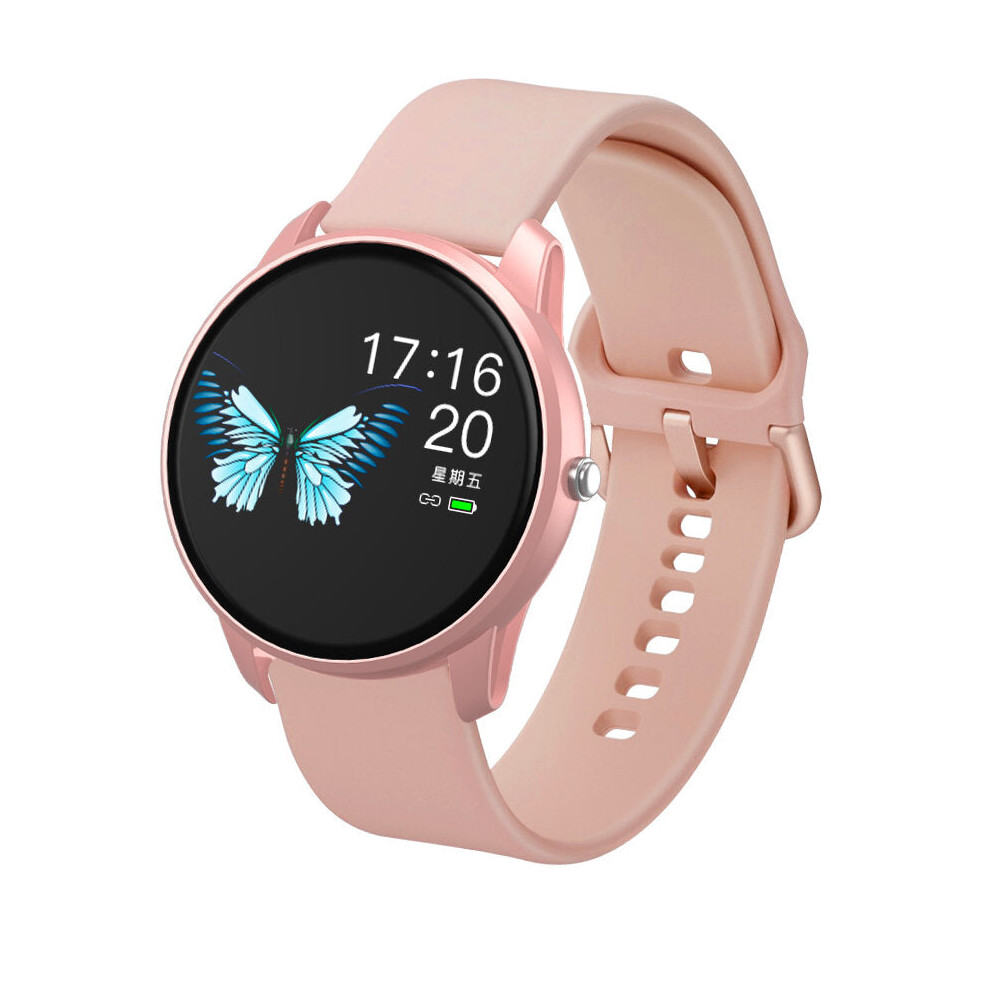 (Pink) Color Screen APP Multi Language Wristband Heart Rate SpO2 Monitor Weather Display Smart Watch