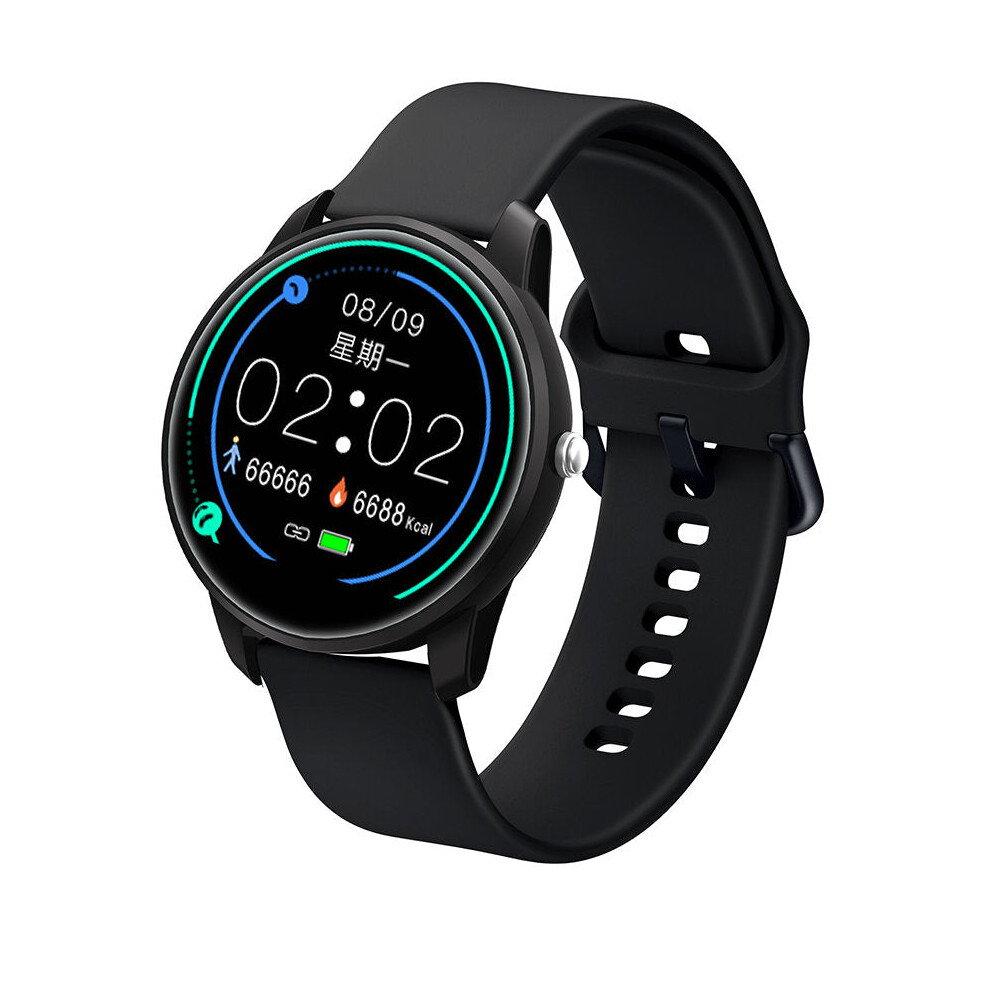 (Black) Color Screen APP Multi Language Wristband Heart Rate SpO2 Monitor Weather Display Smart Watch