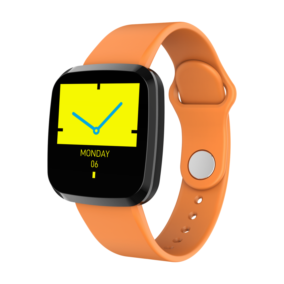 (Orange) Integrated Body Ips Screen 24H Heart Rate O2 Ip68 200Mah Message Data Storage Smart Watch Orange 9495687793160
