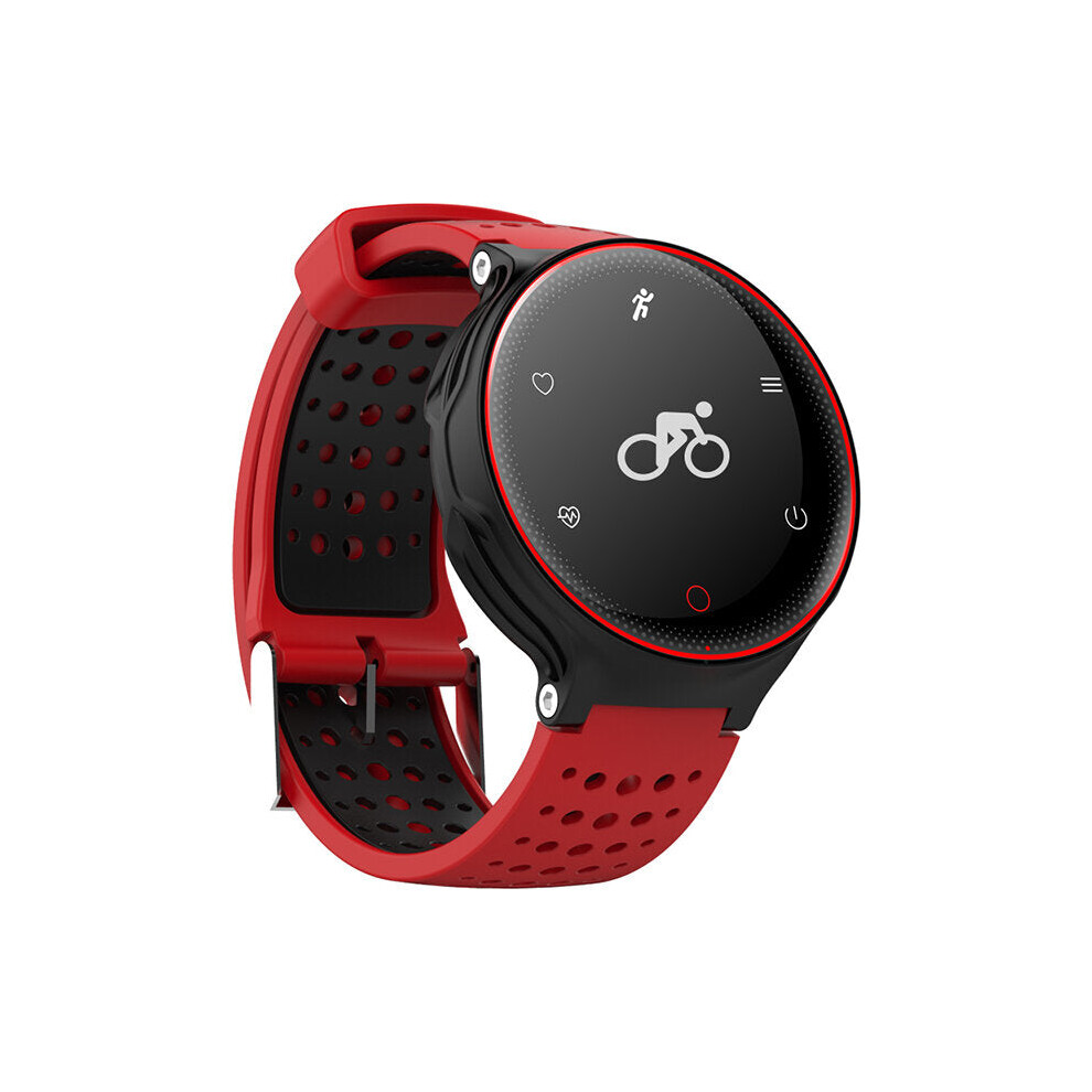 (Red) 2.5D Mirror Waterproof Smart Watch Multiple Sports Modes Bracelet Fitness Tracker