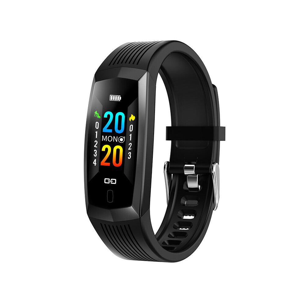 (Black) Color Display Heart Rate Blood Pressure Oxygen Monitor Call Rejection Smart Watch