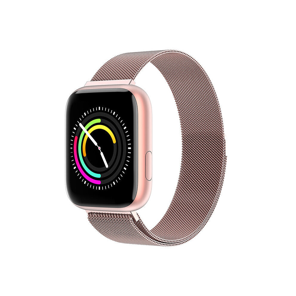 (-Stainless Steel) 1.4Inch Big Full Touch Screen 24H Heart Rate Blood Pressure O2 Monitor Weather Push Smart Watch Gold 9495687795911