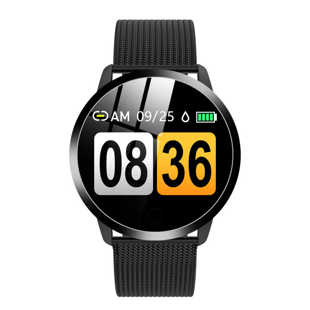 (Black) Heart Rate Blood Pressure Monitor Female Physiological Reminder Multiple Dials Smart Watch Black 9495687796130