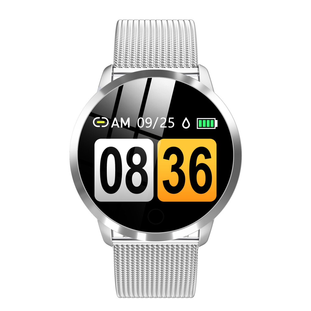 (Silver) Heart Rate Blood Pressure Monitor Female Physiological Reminder Multiple Dials Smart Watch Silver 9495687796116