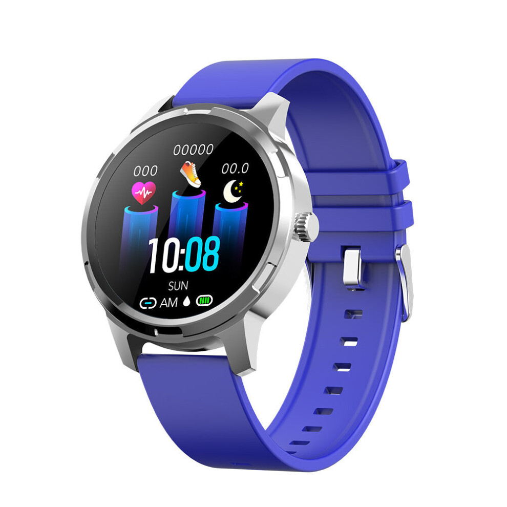 (Blue) 1.3-Inch Full Touch Wristband Multi-Sport Mode Heart Rate Sleep Monitor Female Physiological Remind Smart Watch Blue 9495687796499