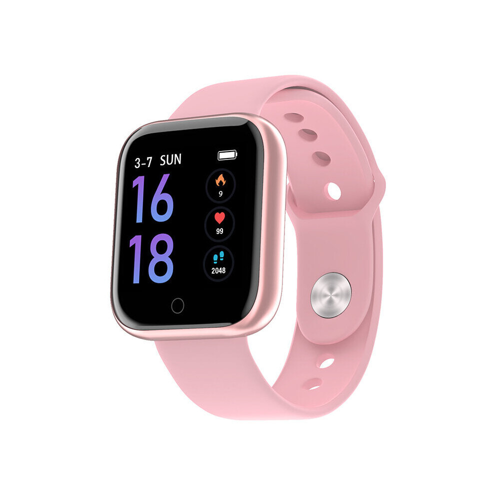 (Pink) Heart Rate Blood Pressure Monitor Multi-sport Modes Weather Forcast Dazzling Screen Smart Watch