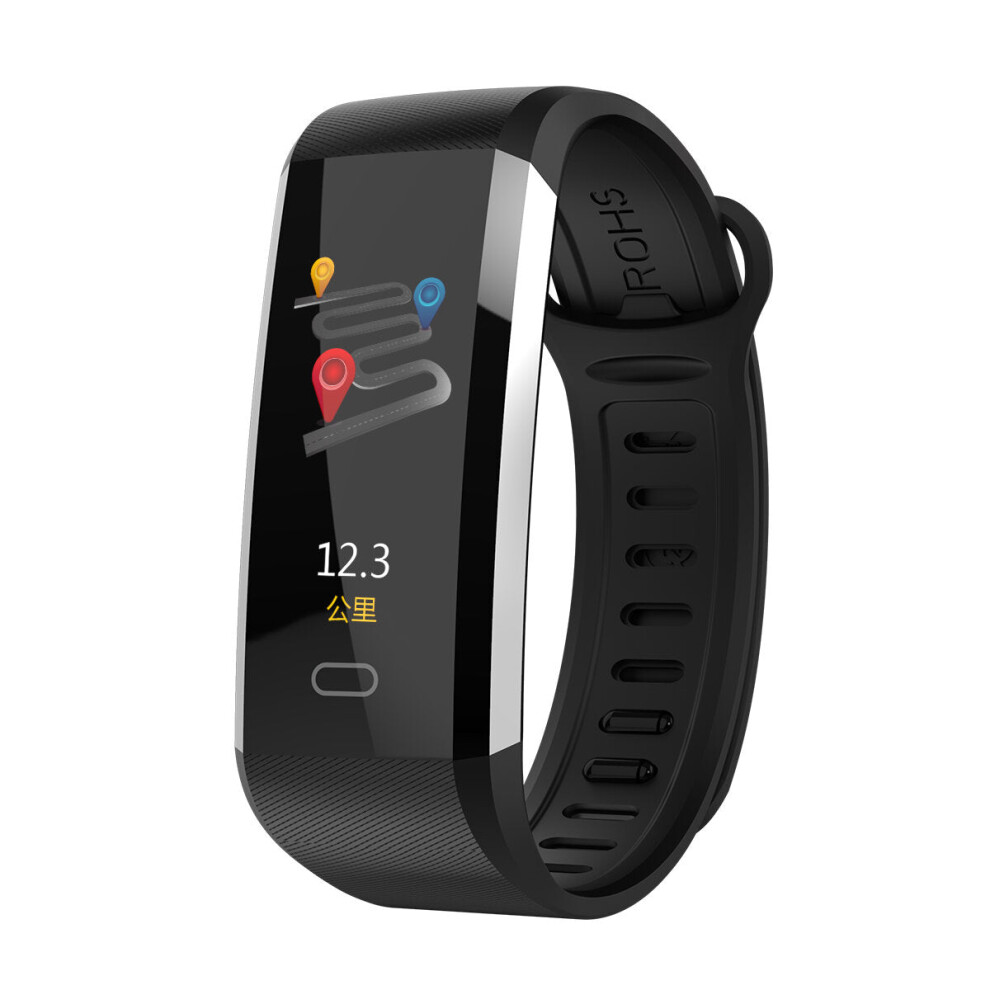 (Black) 0.96" TFT Screen Waterproof Smart Watch Heart Rate Monitor Fitness Bracelet Mi Band