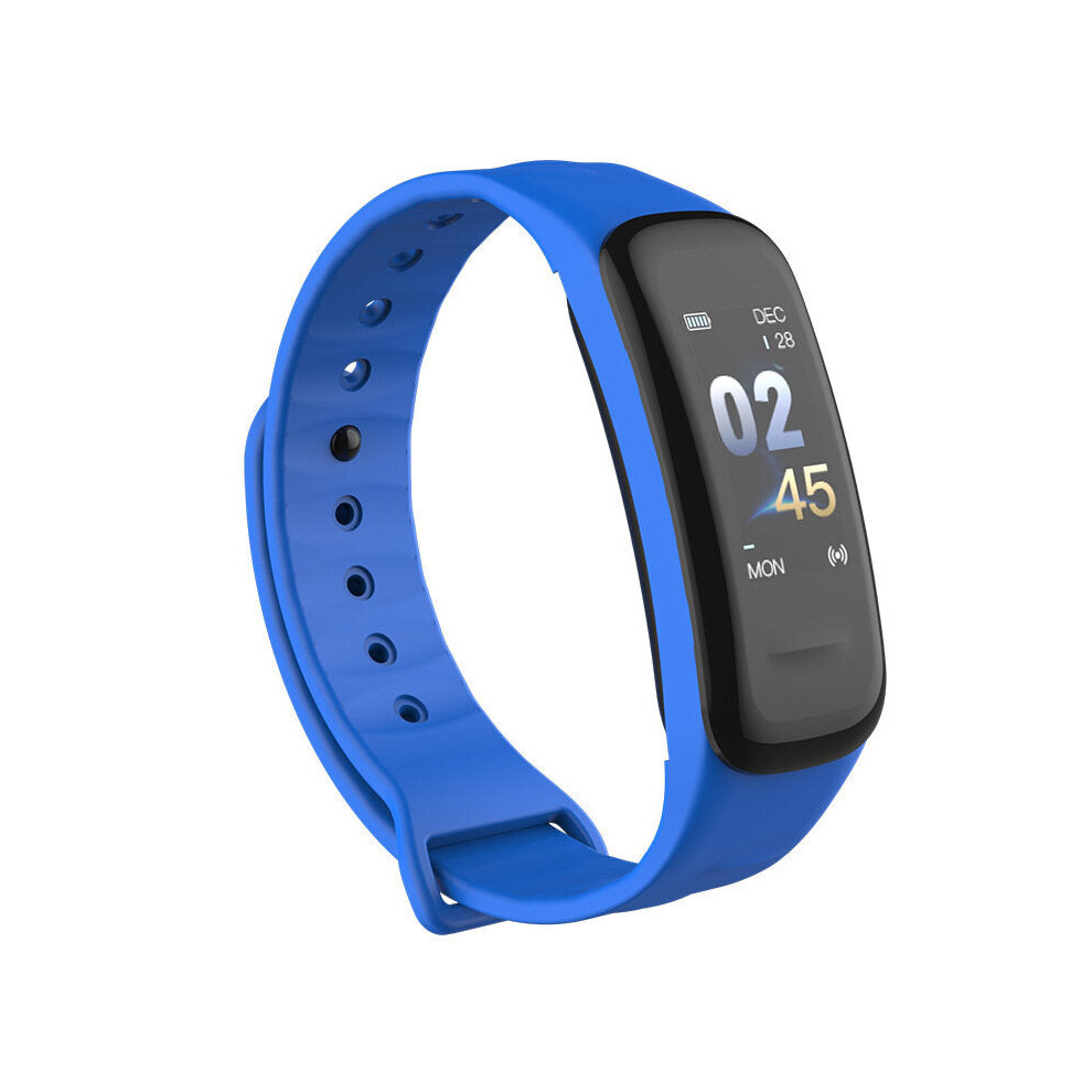 (Blue) 0.96" Touch Screen Waterproof Smart Watch Heart Rate Monitor Fitness Bracelet Mi Band