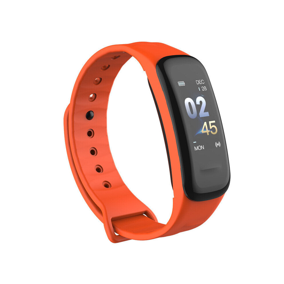 (Orange) 0.96" Touch Screen Waterproof Smart Watch Heart Rate Monitor Fitness Bracelet Mi Band