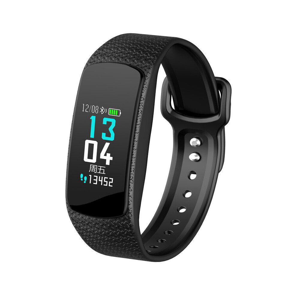 (Black) 0.96'' IPS Color Screen IP67 Waterproof Smart Watch Sleep Monitor Fitness Exercise Sports Bracelet Mi Band