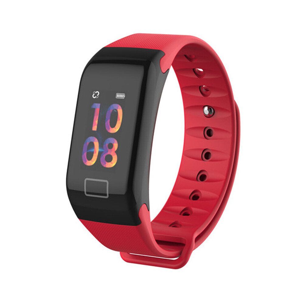 (Red) 0.96'' OLED Touch Screen Waterproof Smart Watch Monitor Fitness Exercise Bracelet Mi Band