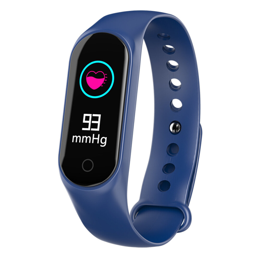 (Blue) 0.96" TFT Screen IP67 Waterproof Smart Watch Blood Pressure Smart Bracelet Fitness mi band