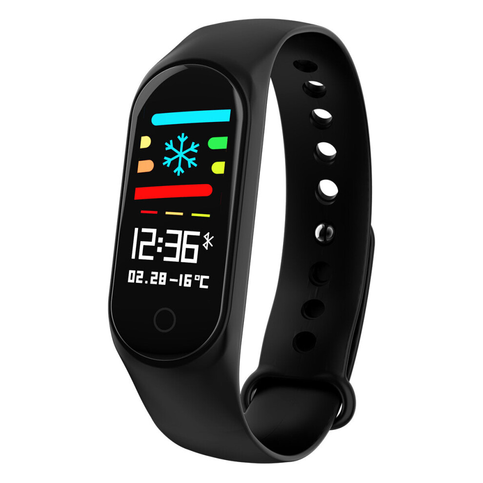 (Black) 0.96" TFT Screen IP67 Waterproof Smart Watch Blood Pressure Smart Bracelet Fitness mi band