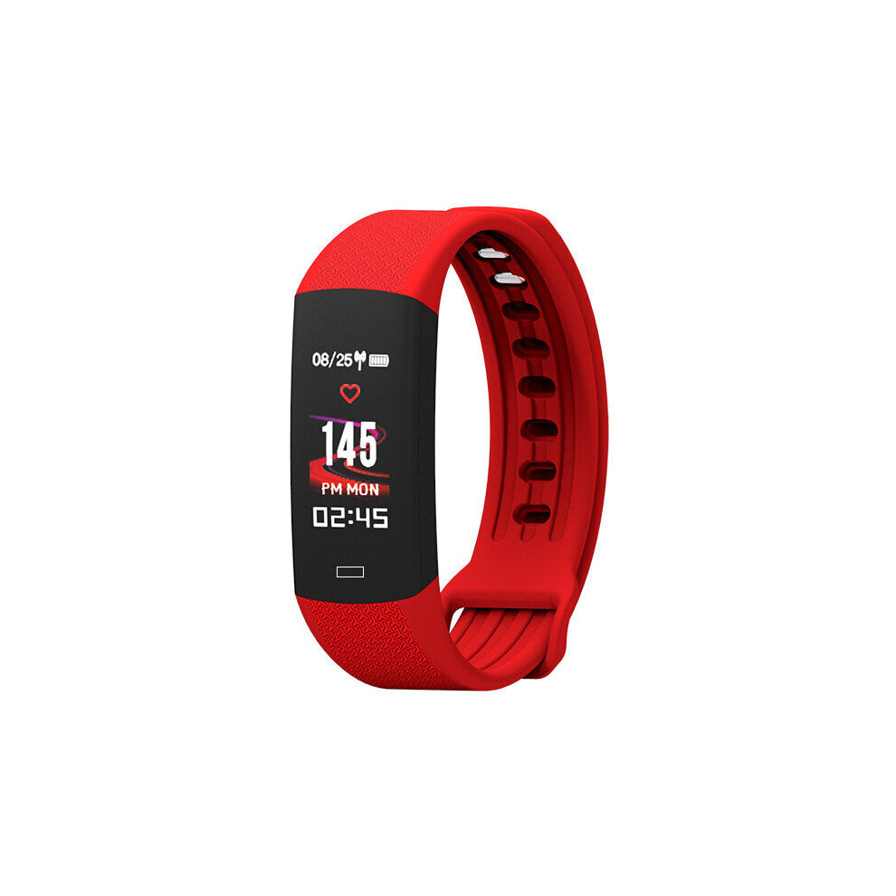 (Red) 0.96" Tft Ip67 Waterproof Color Screen Smart Watch Heart Rate Monitor Fitness Smart Bracelet Red 9495687799414