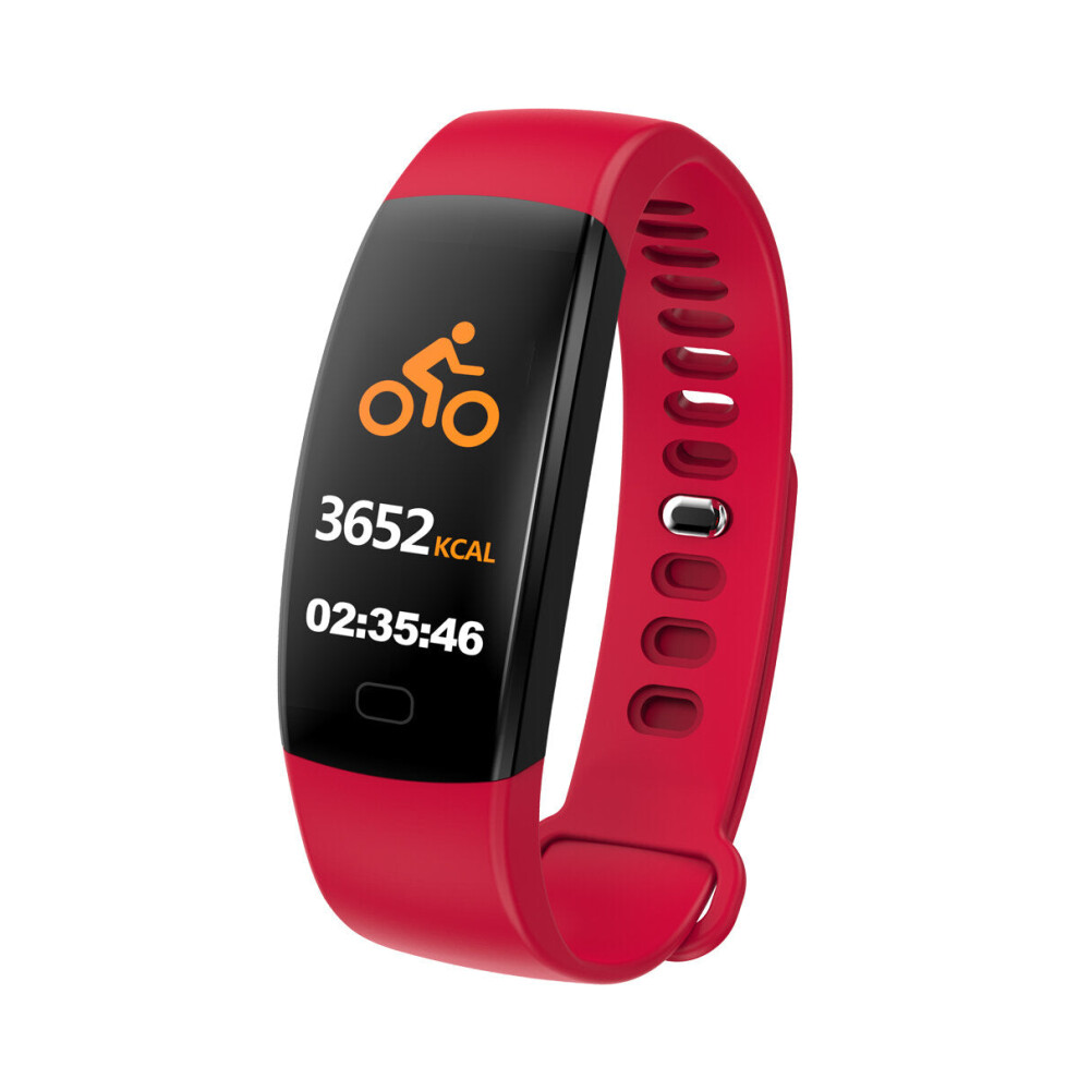 (Red) 0.96" Color Screen Waterproof Smart Bracelet Pedometer Sleep Monitor Fitness Watch Mi Band