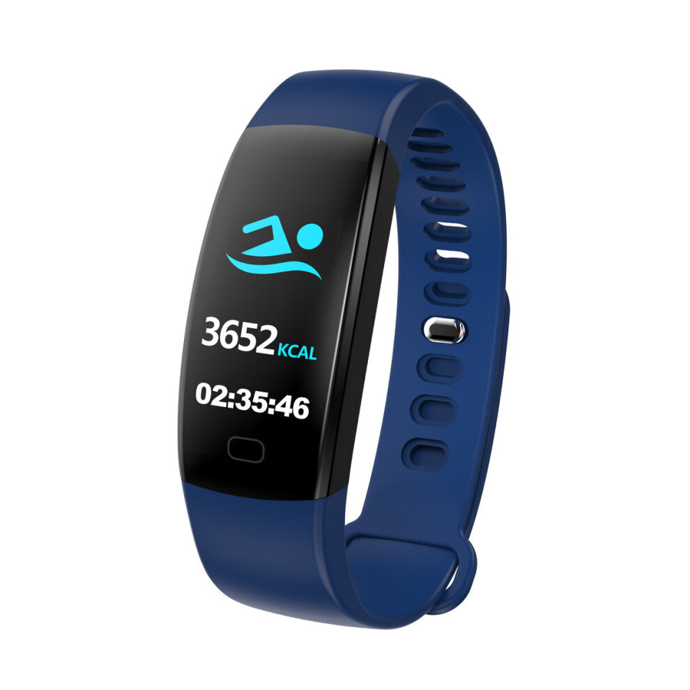 (Blue) 0.96" Color Screen Waterproof Smart Bracelet Pedometer Sleep Monitor Fitness Watch Mi Band