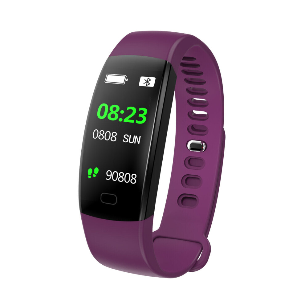 (Purple) 0.96" Color Screen Waterproof Smart Bracelet Pedometer Sleep Monitor Fitness Watch Mi Band