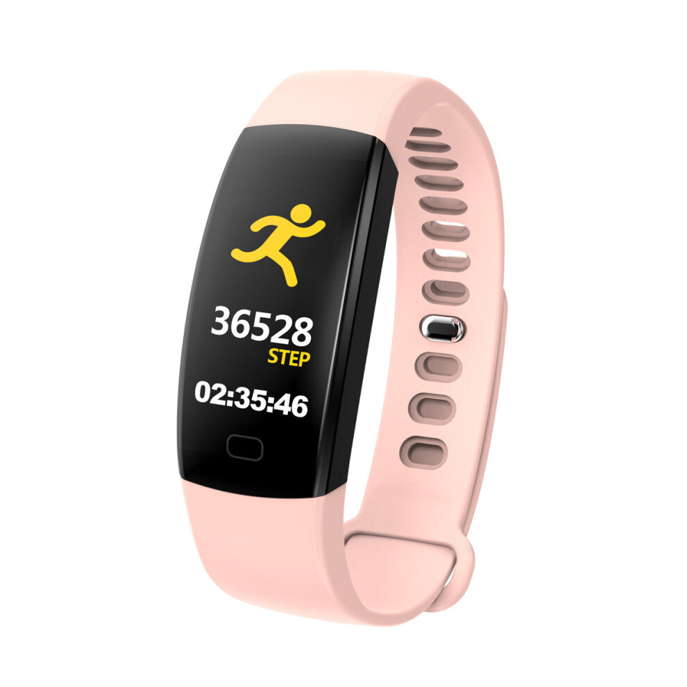 (Pink) 0.96" Color Screen Waterproof Smart Bracelet Pedometer Sleep Monitor Fitness Watch Mi Band