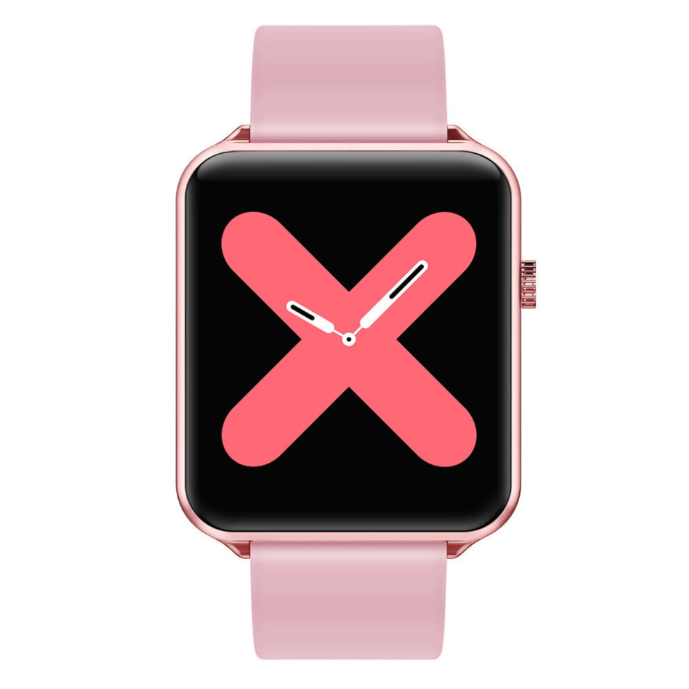 (-Leather) 1.3' Full Touch Screen Blood Oxygen Heart Rate Monitor Dynamic Ui Weather Forecast Ip68 Waterproof Smart Watch Pink 9495687796789