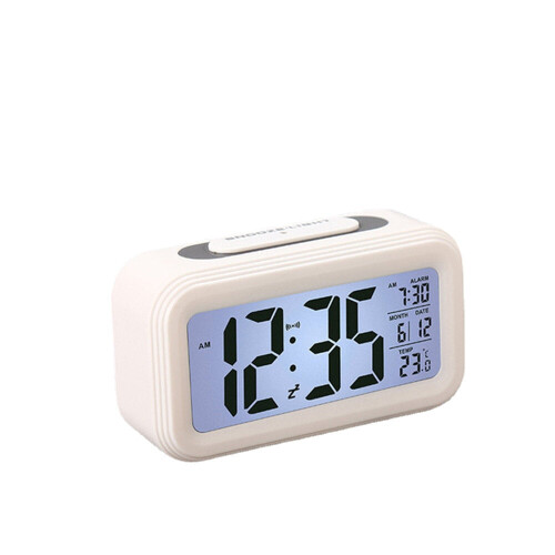 (White) Digital LED Display Alarm Clock Backlight Thermometer with Snooze Function 1