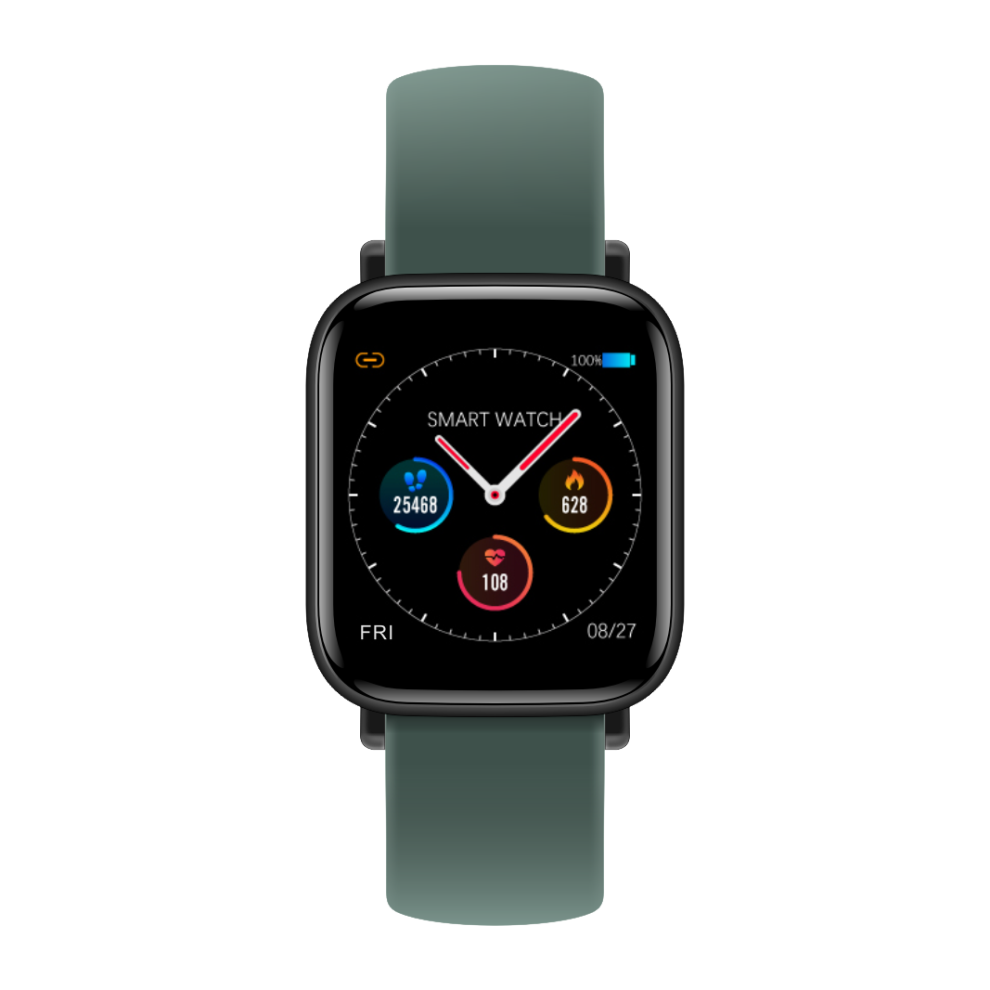 (Dark ) 1.3 Inch Full Touch Screen Fitness Tracker Ip67 Music Camera Control Long Standby Blood Oxygen Monitor Smart Watch Green 9495687796703