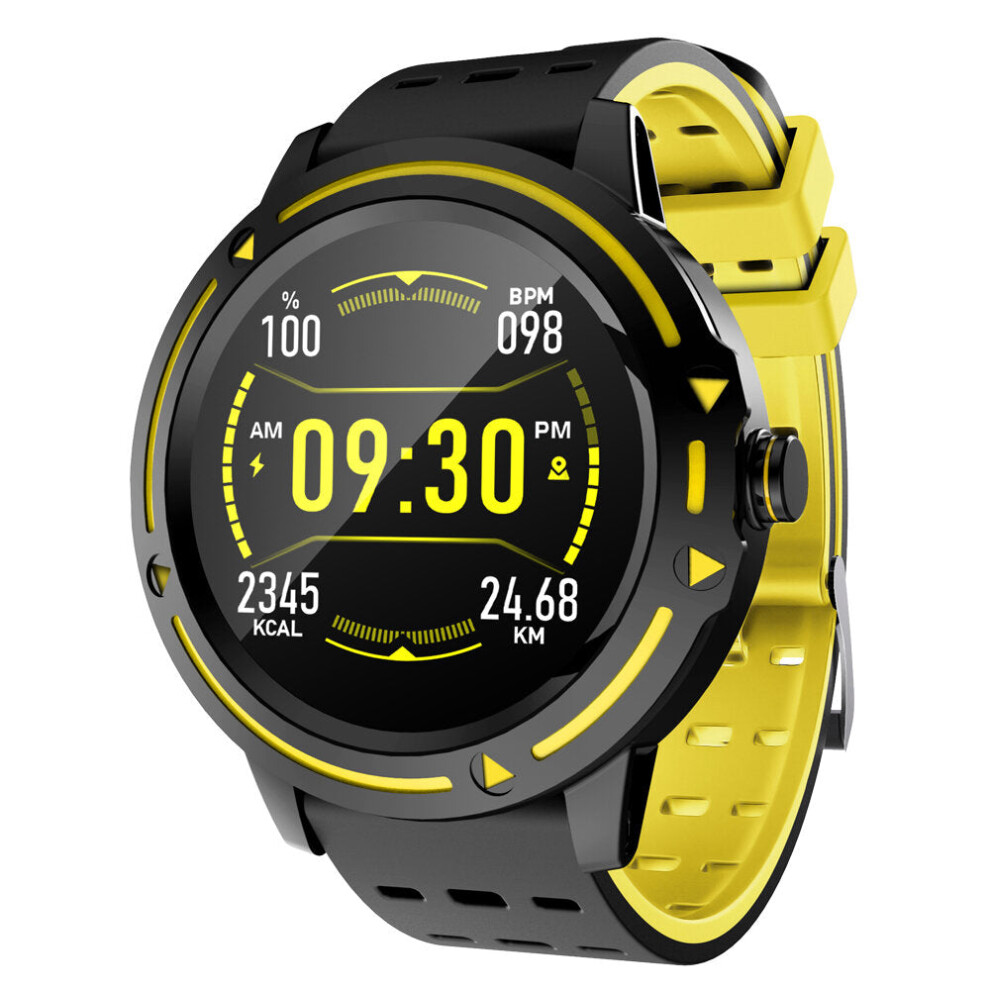 (Yellow) Full Touch Screen Waterproof Smart Watch Call Rejection Sports Fitness Bracelet