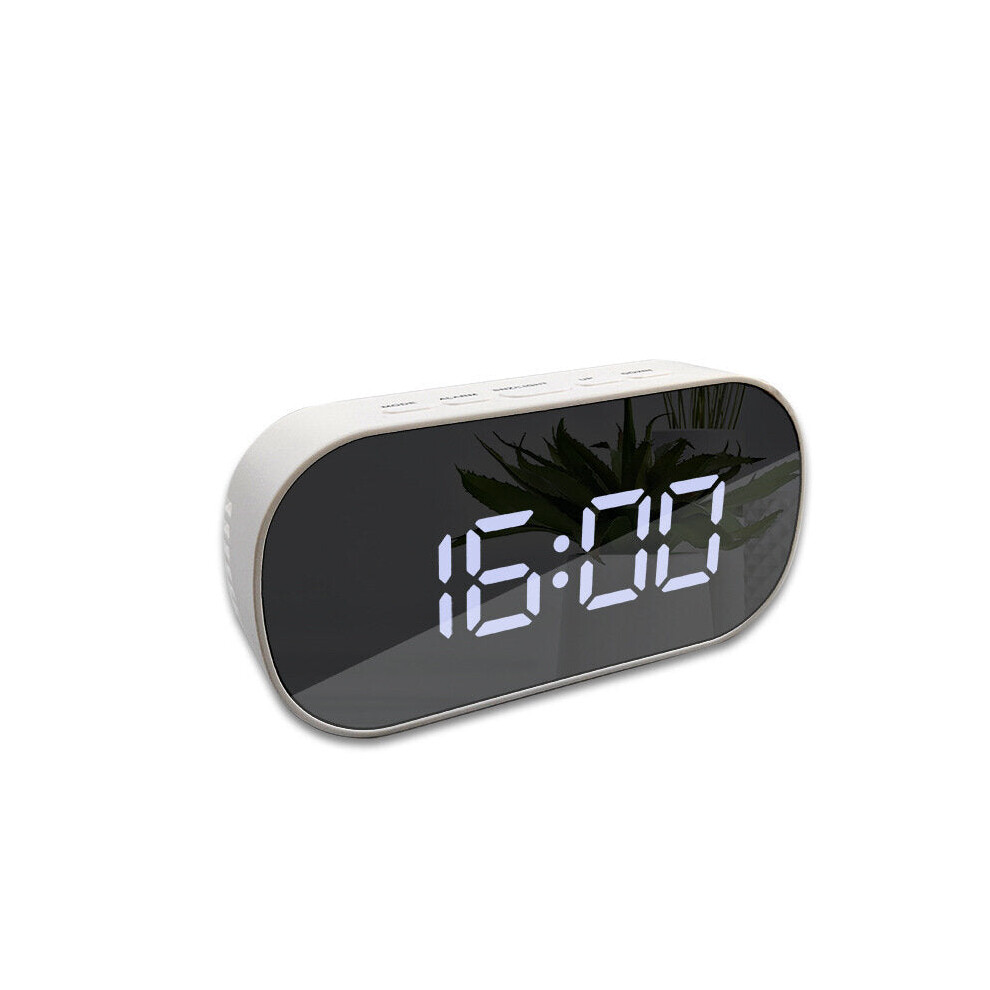 Multifunctional LCD Screen Electronic Clock Silent Mirror Slarm Clock LED Temperature Timer